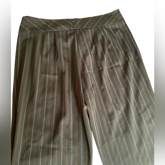STUDIO 1940 Woman’s Black Light Blue Pinstripe Trousers Slacks Pants Size 18W - Picture 7 of 10